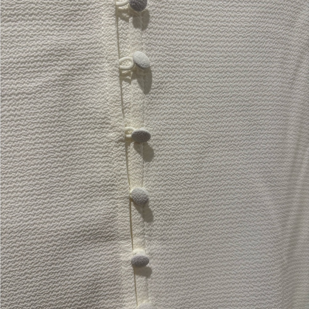 CeCe Cream Ruffle Button Blouse - Picture 3 of 4